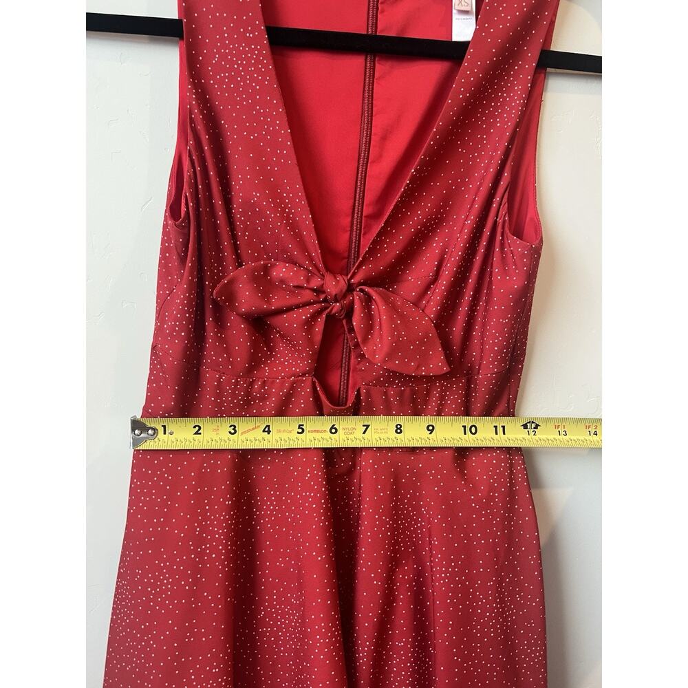 Hutch Reese Dress Red Polka Dot Size XS A-Line Swingy Flowy Cutout Bow Cute - Picture 6 of 7